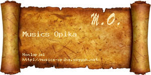 Musics Opika névjegykártya